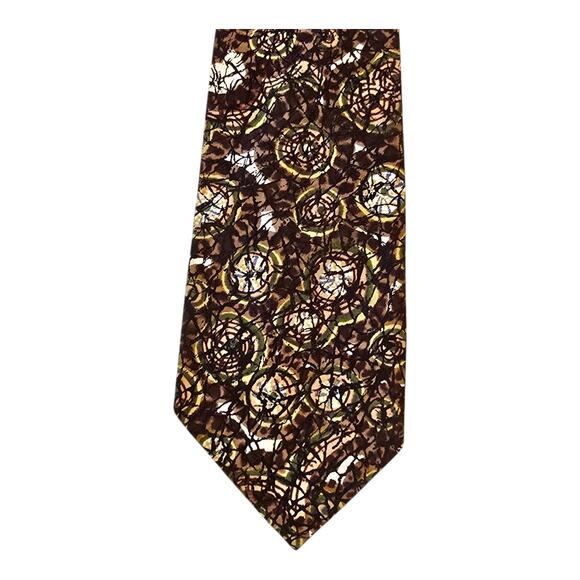 VTG Trader Vic's Nassau Bahamas Batik Print Necktie Hand Printed Cotton England - Picture 7 of 7